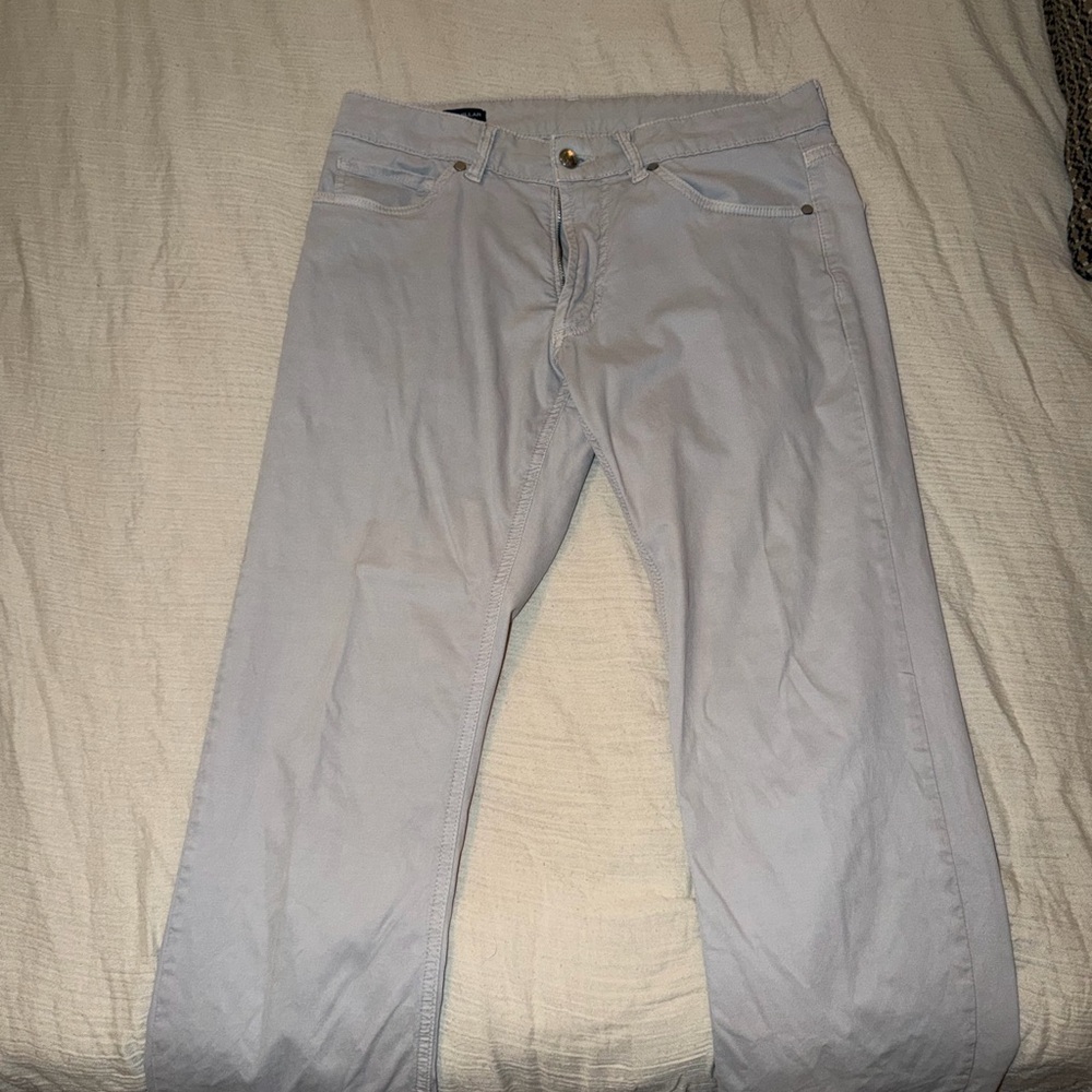 Peter Millar Men's Soft Gray Straight Jeans